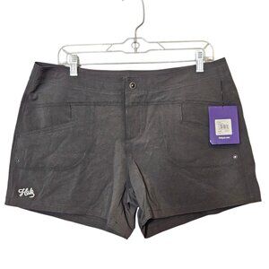 NWT HUK Women Paupa Boy Shorts SZ Large Gray Performance Fishing Outdoor Stretch
